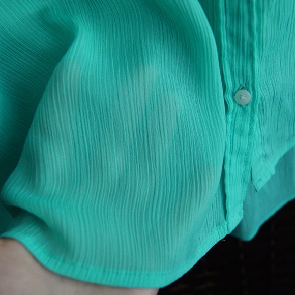 Aqua Hollister Sleeveless Button-Down - Picture 4 of 8
